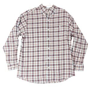 Orvis Mens Large L Classic Fit Long Sleeve Button Up Plaid Shirt‎ Cotton Blend
